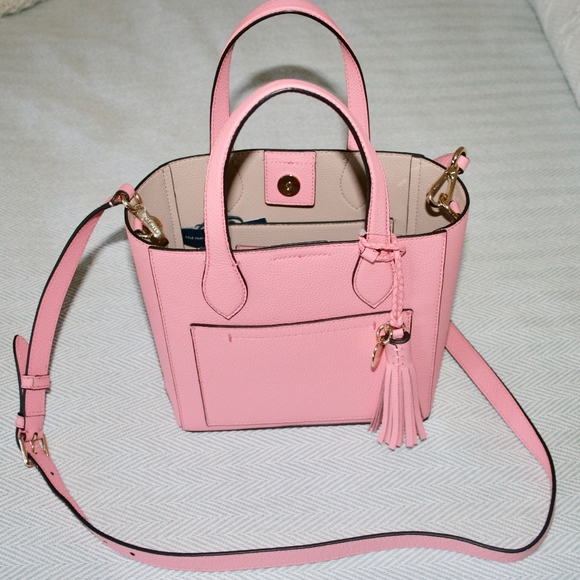 NWOT Cole Haan Pink Leather Handbag with Tassel - Picture 2 of 4
